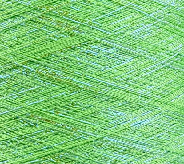 Industria Italiana Filati Art. Frizze' Nm 35 – Filato fantasia in viscosa e lurex col. Limegrün 4465